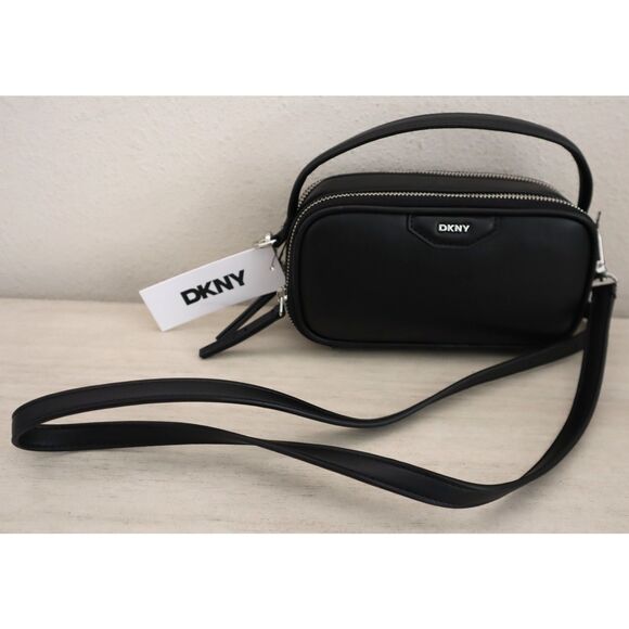 DKNY R52EZL37-BSV Black O/S PU Leather Naria DZ Top Handle/Crossbody Bag - Picture 1 of 16